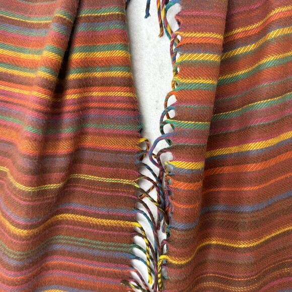 V. FRAAS Cashmink Scarf - 100% Acrylic Fringed Made in Germany Rainbow Rectangle - Picture 1 of 9